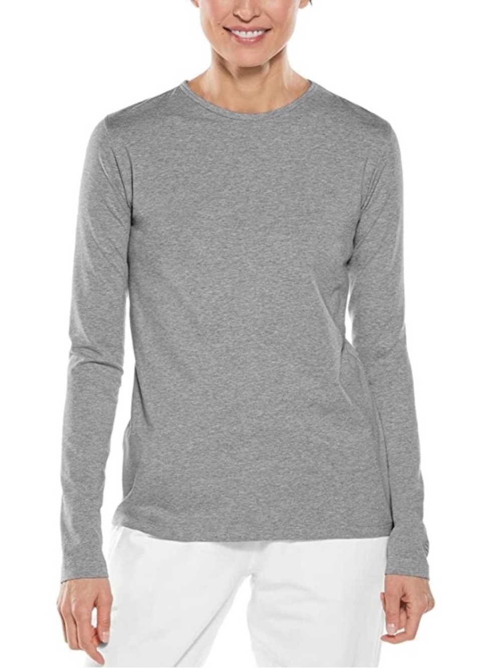 Coolibar Morada Everyday Long Sleeve T-Shirt Gray Size M UPF 50+